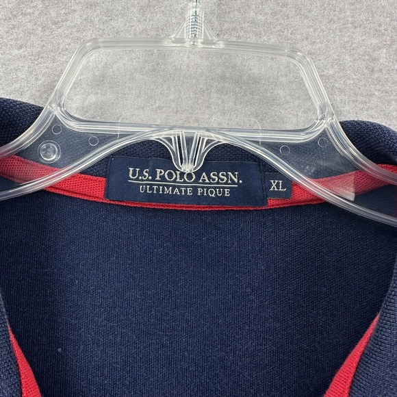 US Polo Assn‎ Polo Shirt Blue Ultimate Pique Short Sleeve Mens XL - Picture 4 of 6